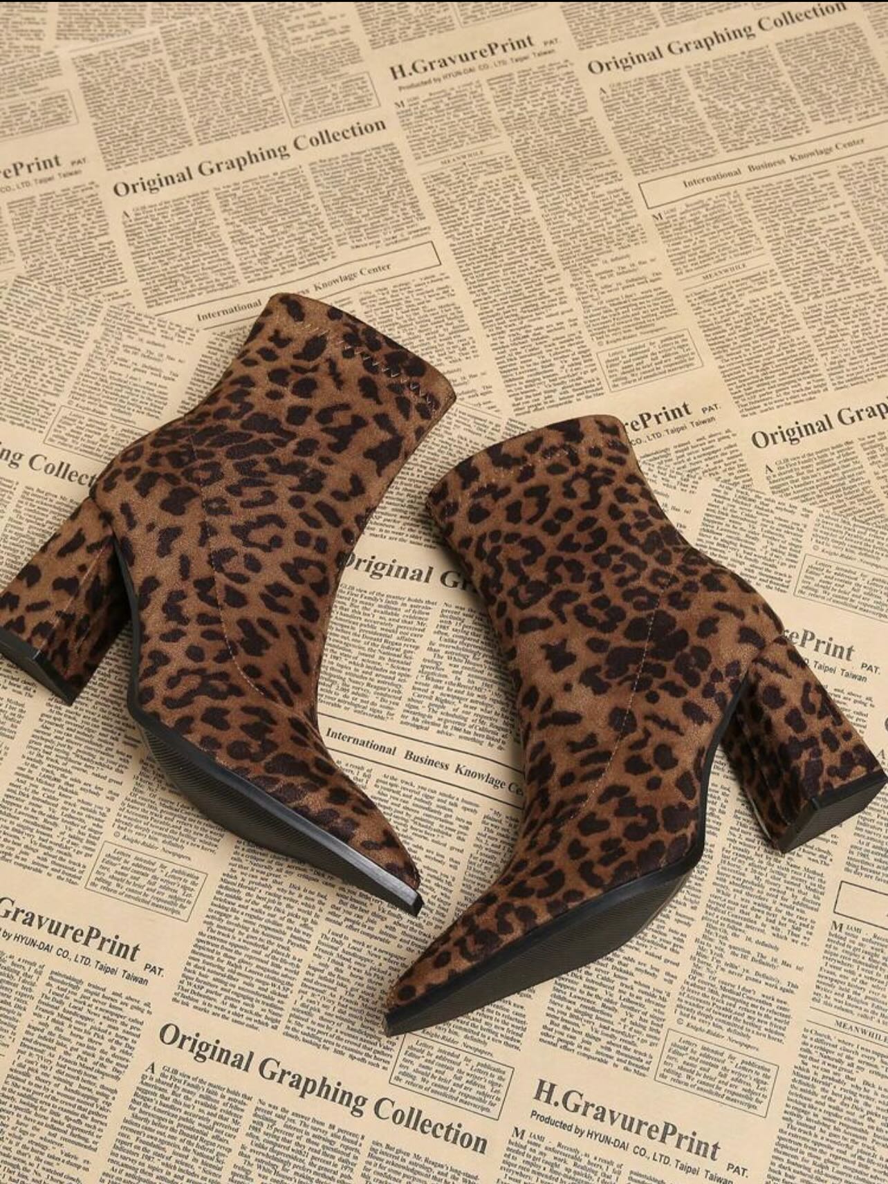 Leopard-print Ankle Boots