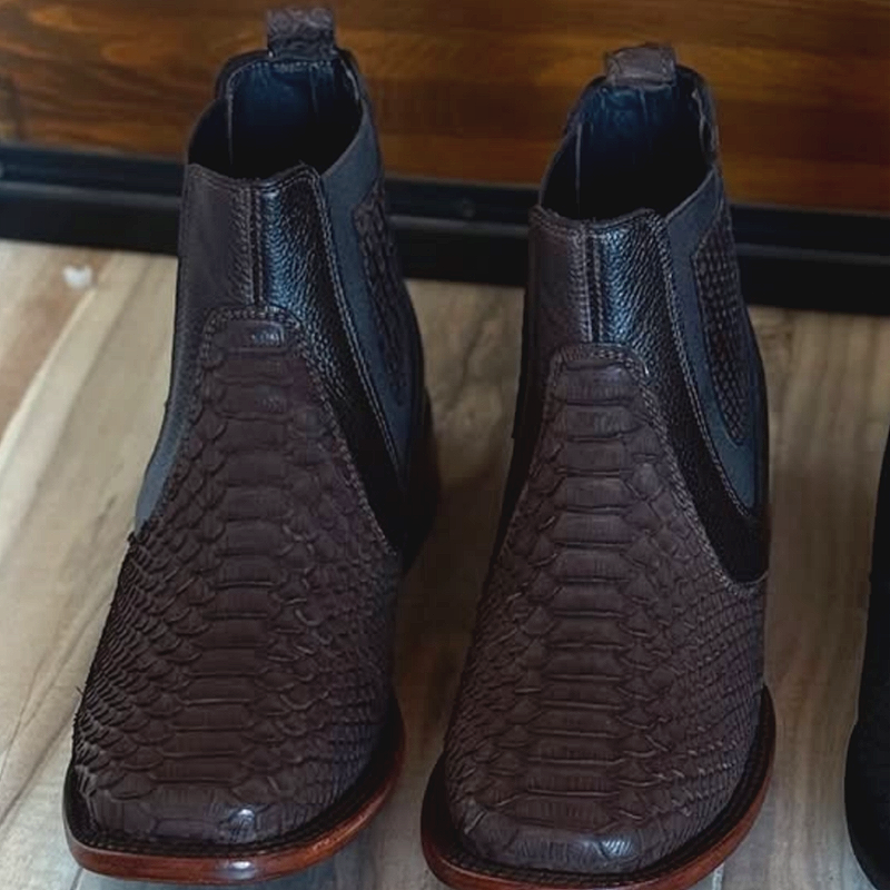 Python Leather Cowboy Boots
