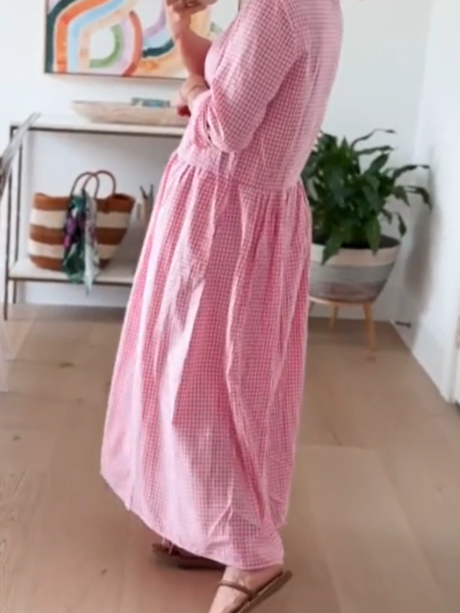 Comfy Oversize Check Dress