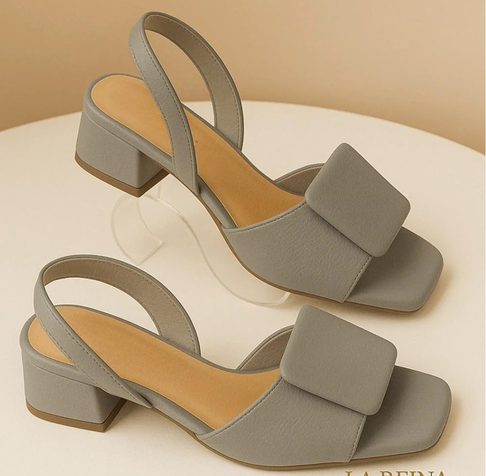 Women's Leather Square Sandals