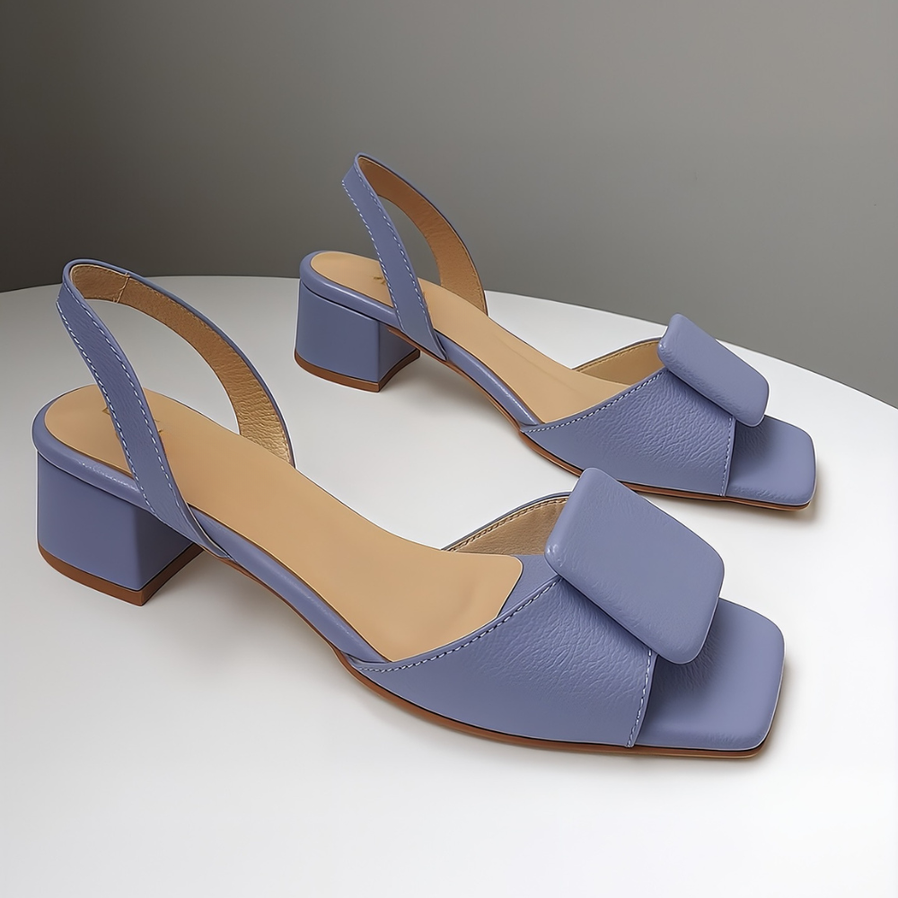 Women's Leather Square Sandals