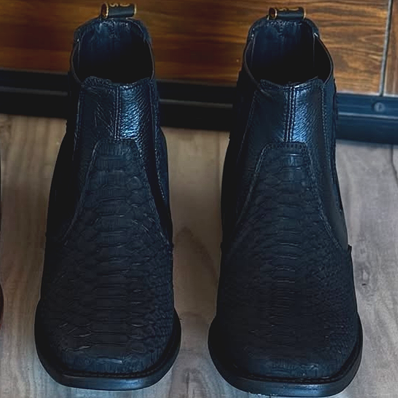 Python Leather Cowboy Boots