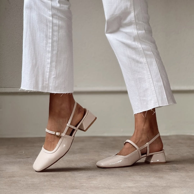 OPHELIA Rubber Detail Short Heel Women's Ballet Flats