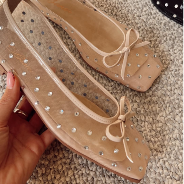 Breathable Diamante Ballet Shoes Shies
