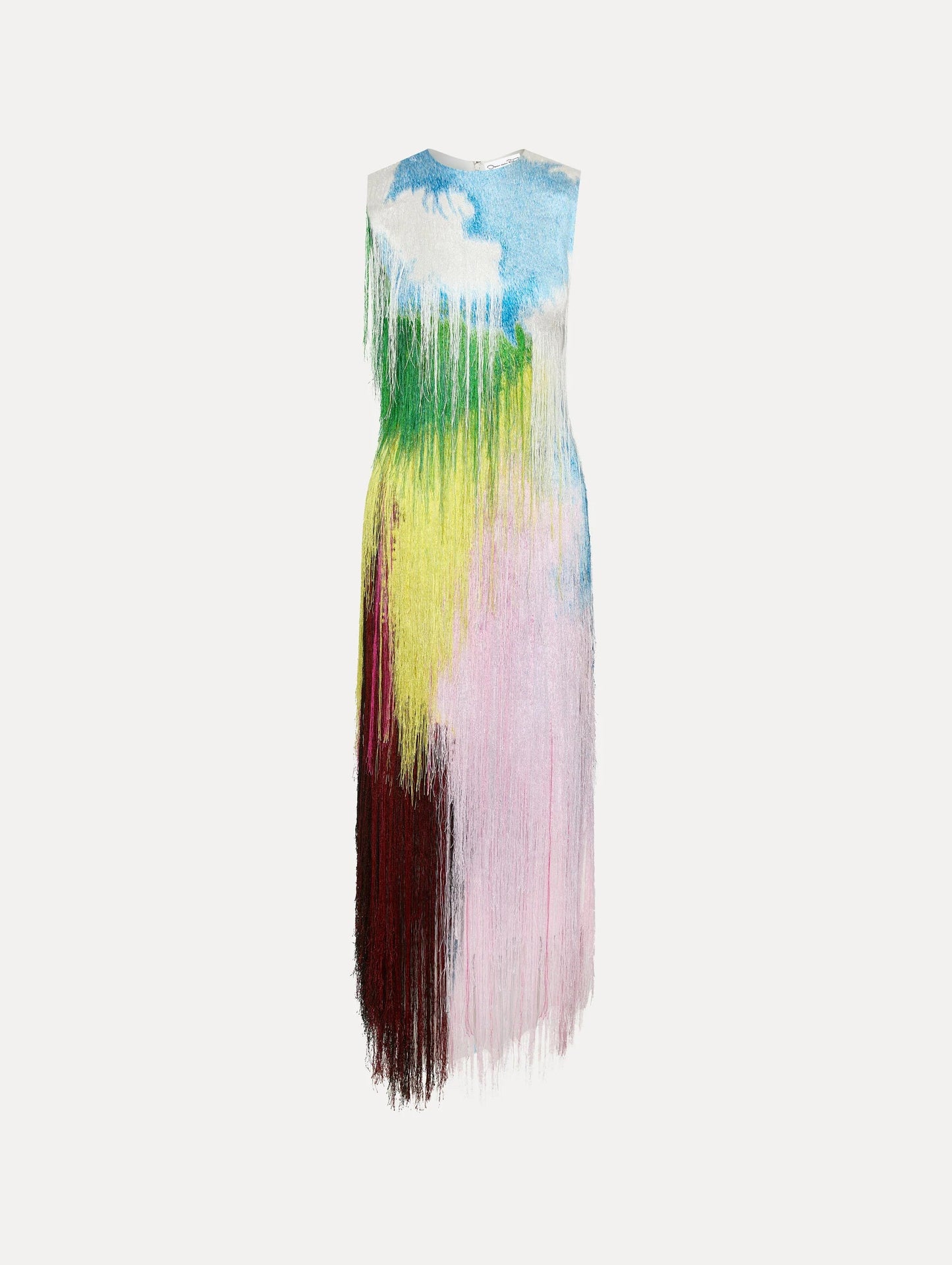 Watercolor Fringe Cocktail Dress