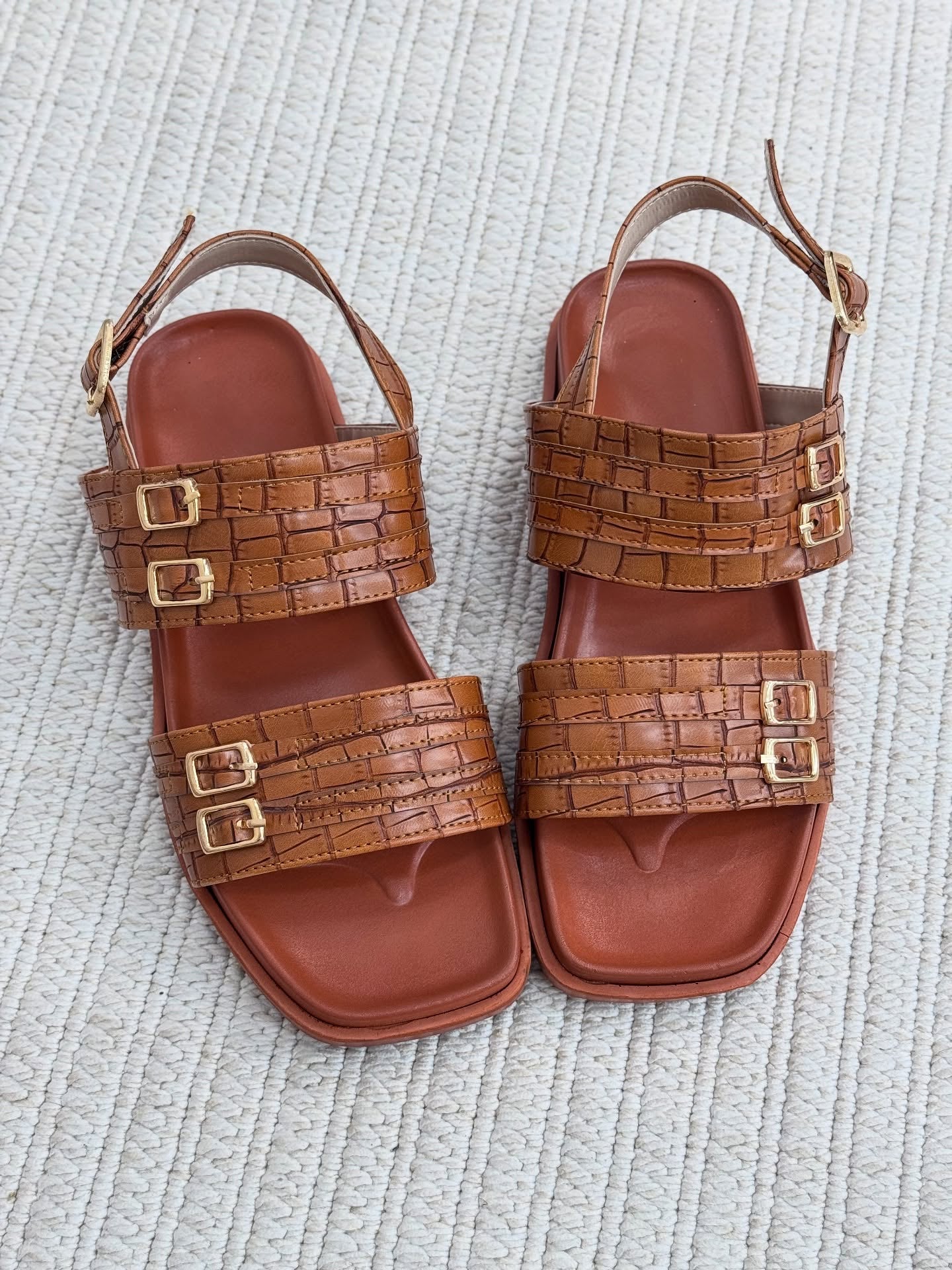 Women's Summer Leather Square Toe Sandals