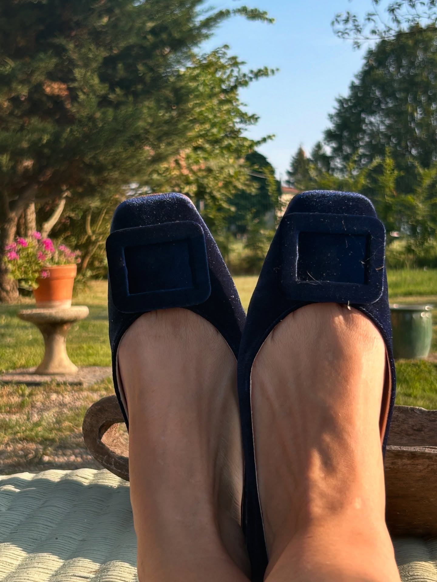 Velvet Rectangular Ballet Flats