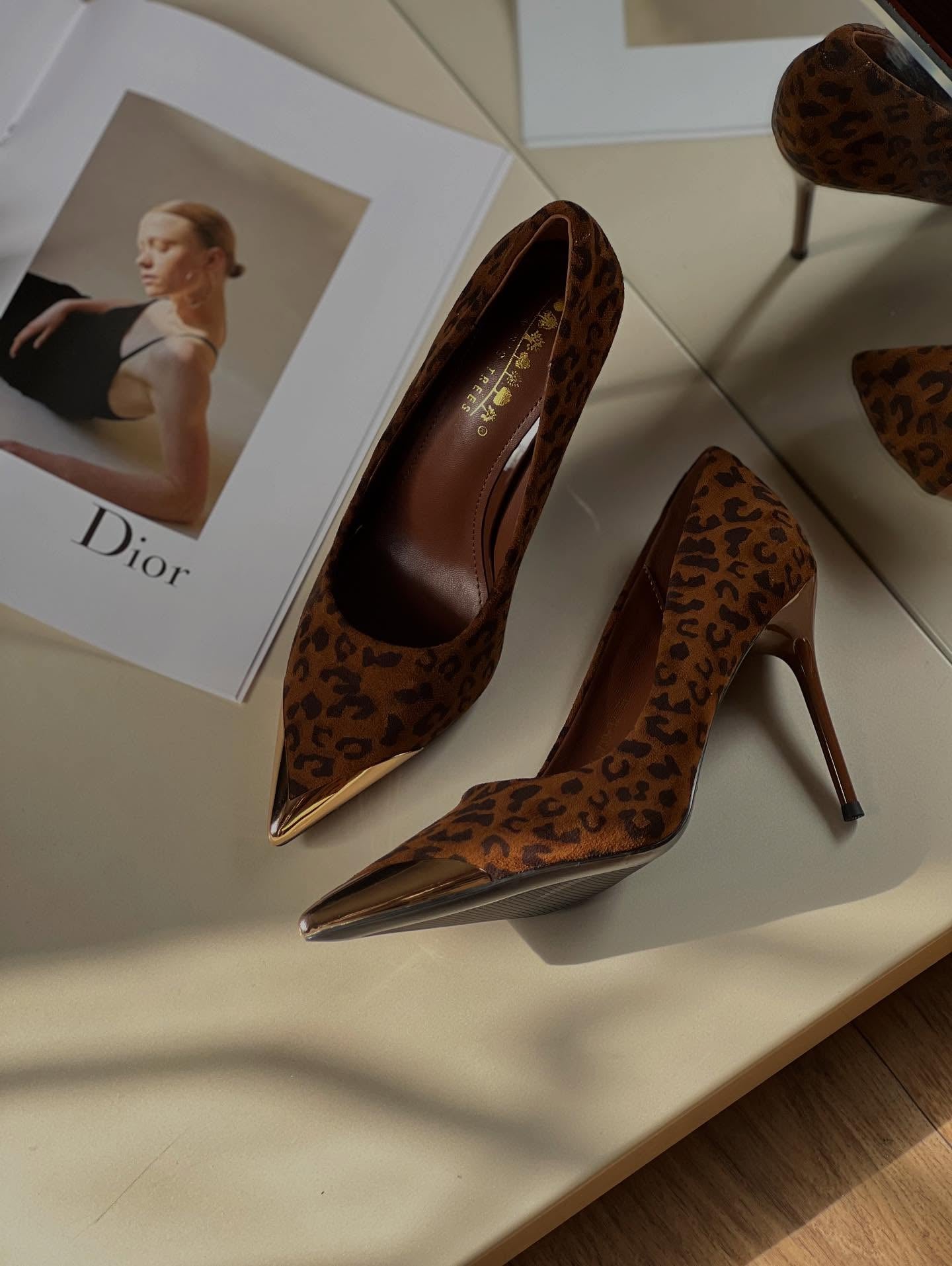 Metal-toe Leopard-print High Heels