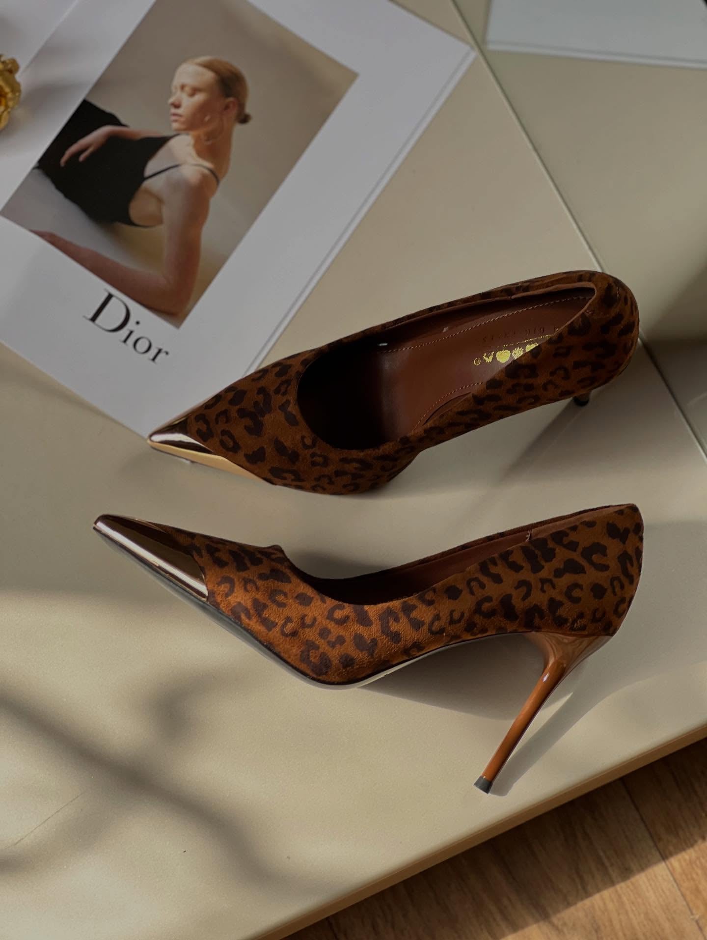 Metal-toe Leopard-print High Heels