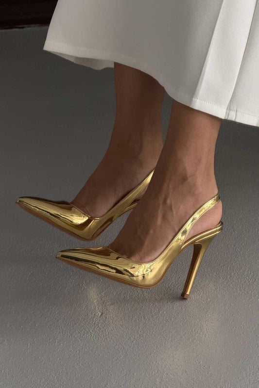 10cm Golden Stiletto Heels