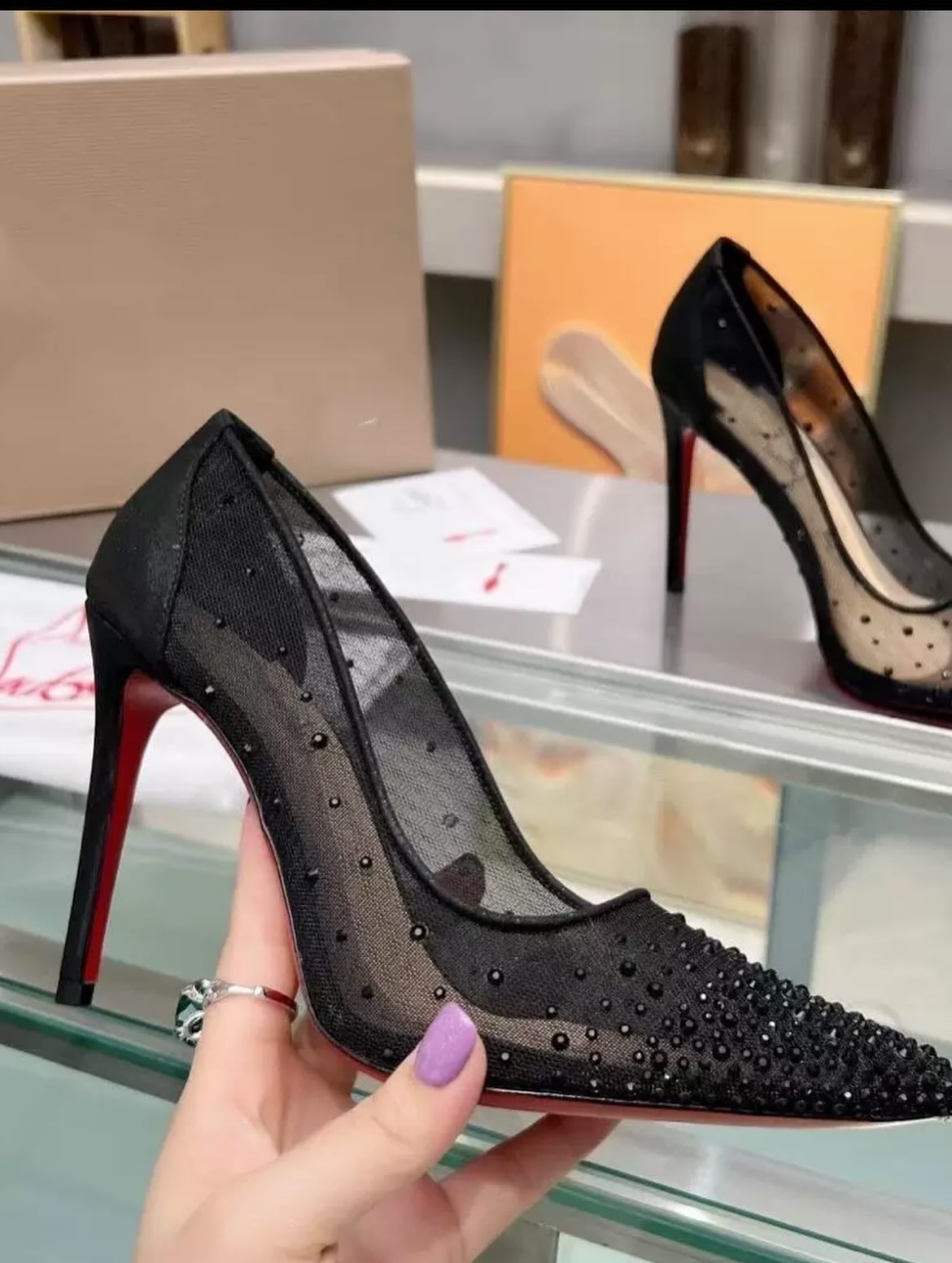 Red-soled Lace High Heels