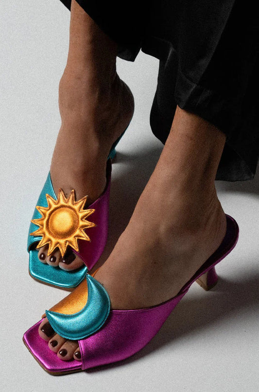 Sun and Crescent Moon Heel