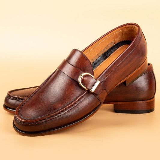 Copper Single Monk Strap Shoes