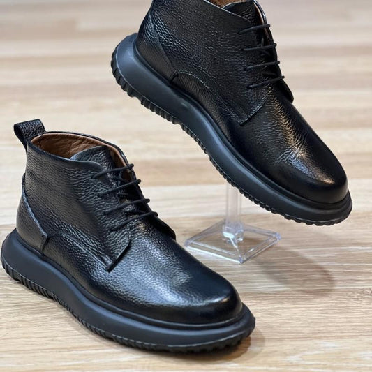 Men's Classic Black Leather Boots