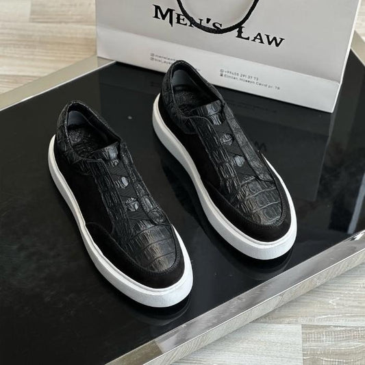 Men‘s Casual Leather Shoes Handmade Genuine Leather