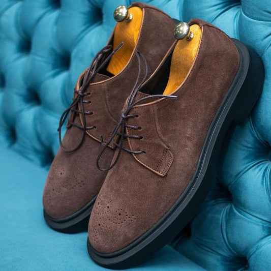 Capri Suede Brown Derby Shoe