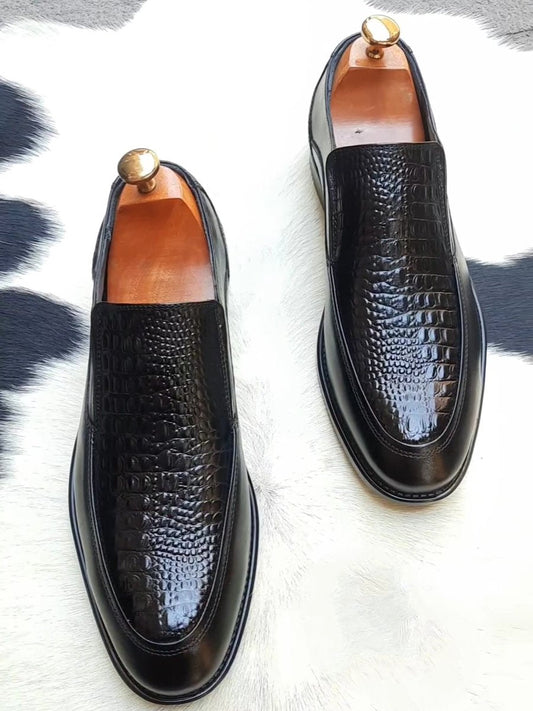 Black Alligator With Calf Leather Shoes